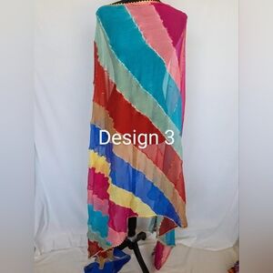 Colorful Striped Legeriya Tie Dye Dupatta
